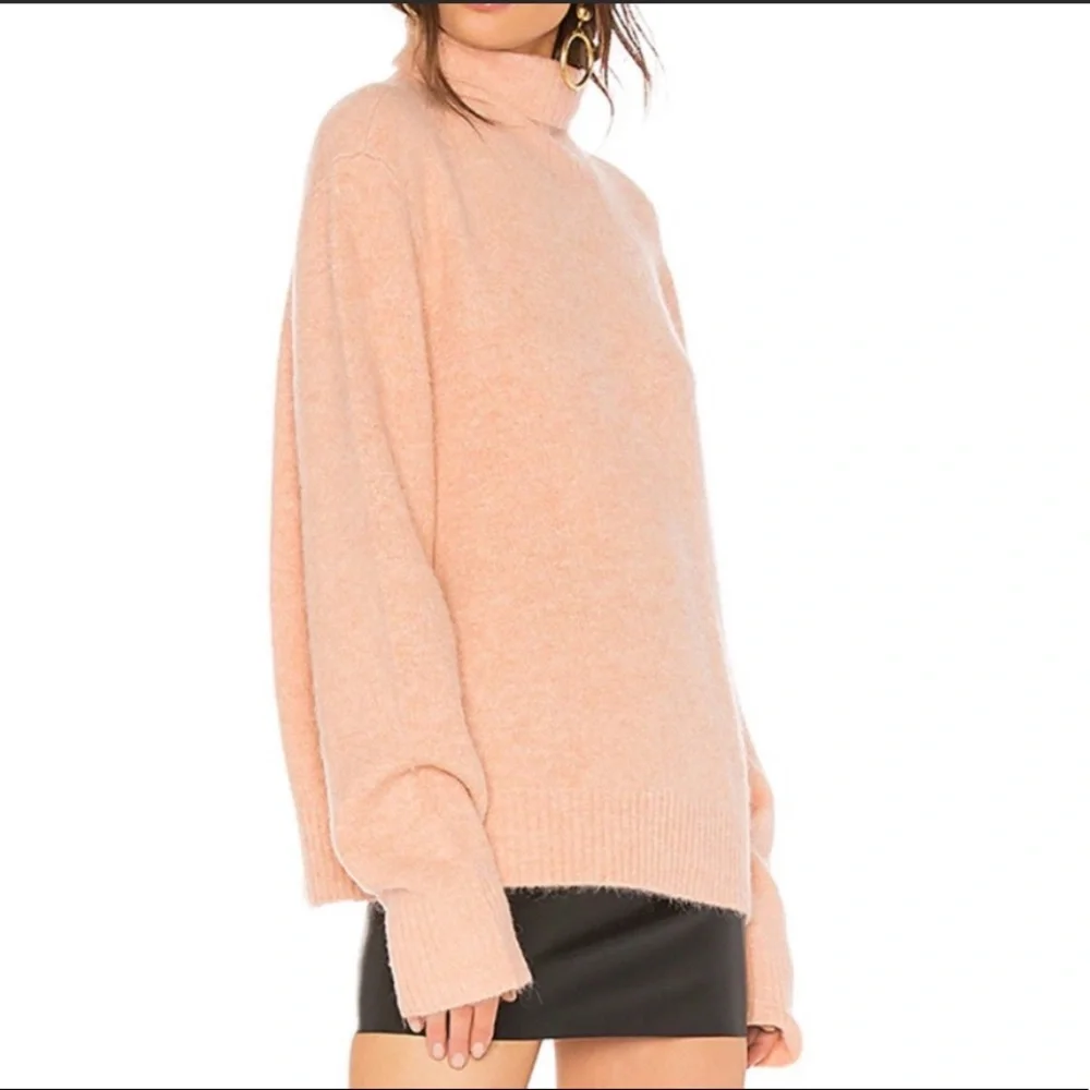 FRAME Dusty Pink Slouchy Oversized‎ Turtle Neck Sweater Alpaca Wool Blend Small